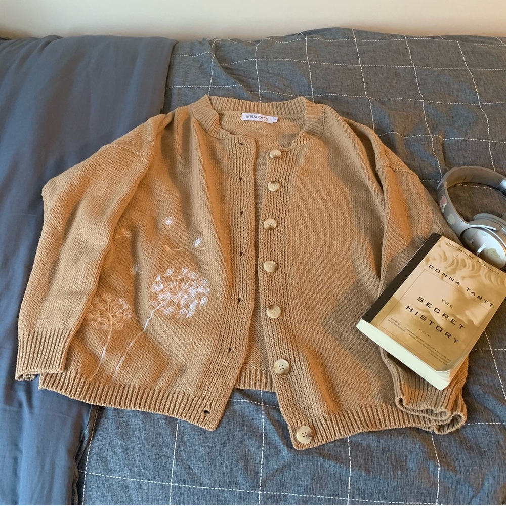 🖤SOLD🖤 MISSLOOK Embroidered Dandelion Cardigan Size S